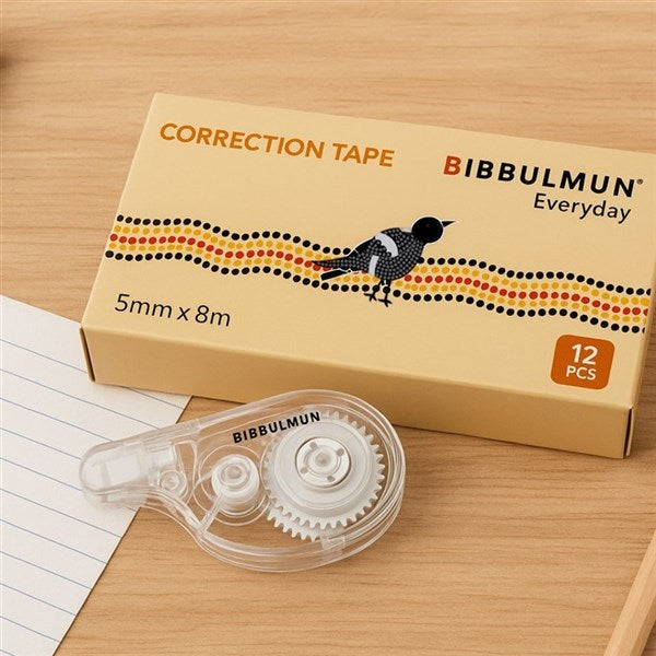 BIBBULMUN Correction Tape 5mm x 8m – Box of 12