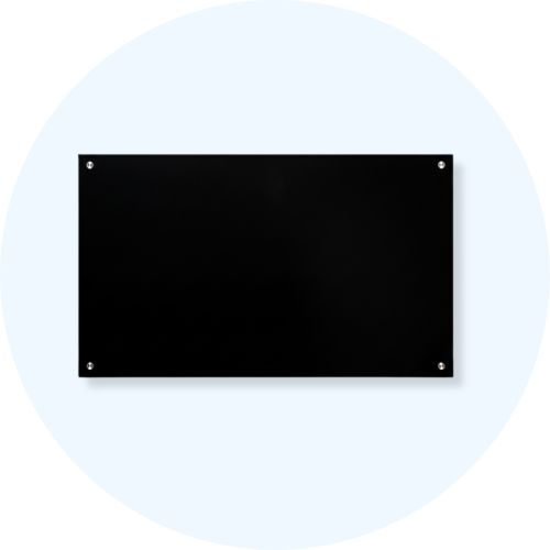 Visionchart Lumiere Glassboard 1200 x 600mm Black VGB1260-B