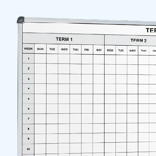 Visionchart School 4 Term Planner Whiteboard Standard Frame 1500 x 1200mm
