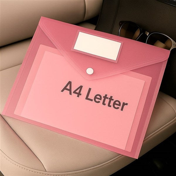 Pink Document Envelope A4 Size with Button Closure – Pack of 10