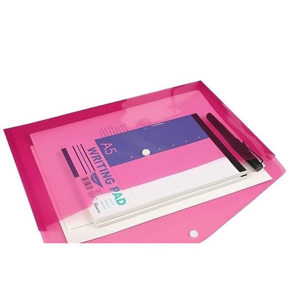 Pink Document Envelope A4 Size with Button Closure – Pack of 10