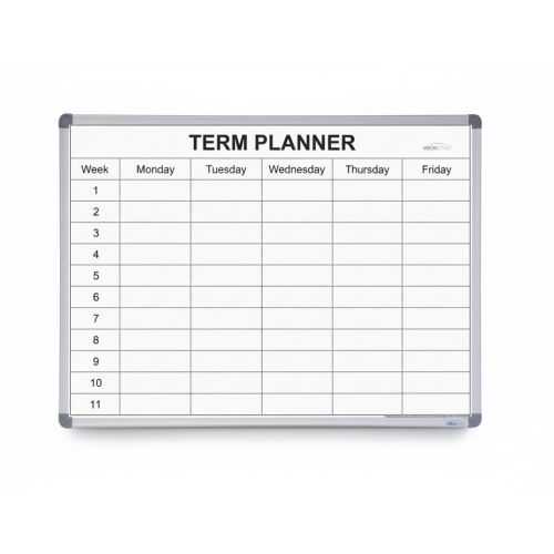 Visionchart Whiteboard Planner School 1 Term 1200 x 900mm VDT100