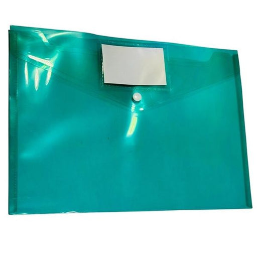 Green Document Envelope A4 Size with Button Closure with ID Panel – Pack of 10