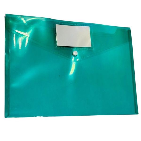 Green Document Envelope A4 Size with Button Closure with ID Panel – Pack of 10