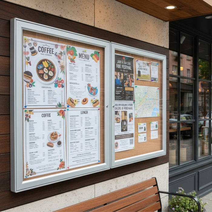 Visionchart TX Weather Resistant Double Door Notice Case 1350 x 980mm TX1390
