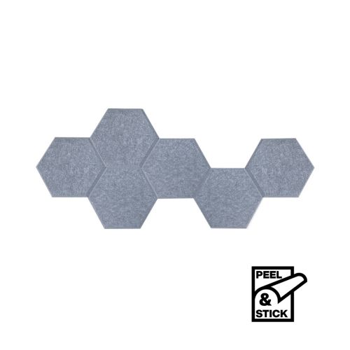 SANA Acoustic Shapes Hexagons 12mm 300 x 260mm Pack of 6 Moonlight