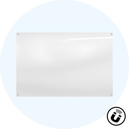 Visionchart Starphire Magnetic Glassboard 900 x 600mm Custom Colour GB02S-M