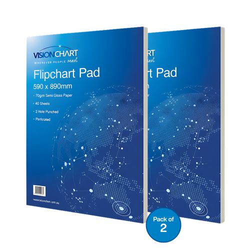 Visionchart Communicate Flipchart Pad 590 x 890mm Pack of 2 VFP200