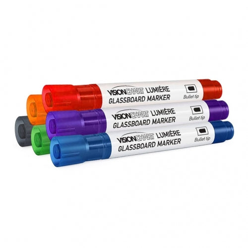 Visionchart Glassboard Markers Bullet Point Assorted Pack of 6