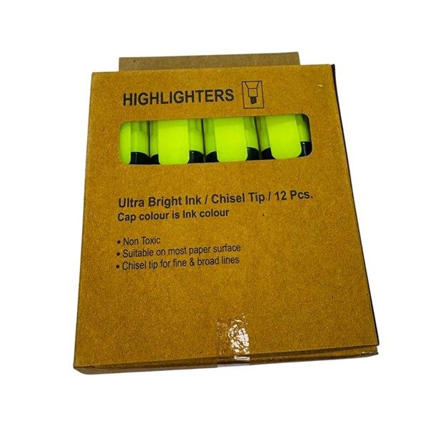 HIGHLIGHTER CHISEL YELLOW BOX/ 12 ECO BUY IN MULTIPLE OF 12's