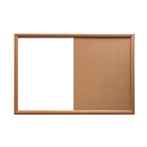 Visionchart Combo Board Whiteboard Corkboard Oak Frame 900 x 600mm VCW9060