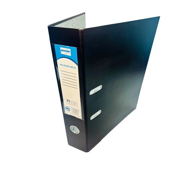 Premier Lever Arch File FC Size – 75mm Spine, Black