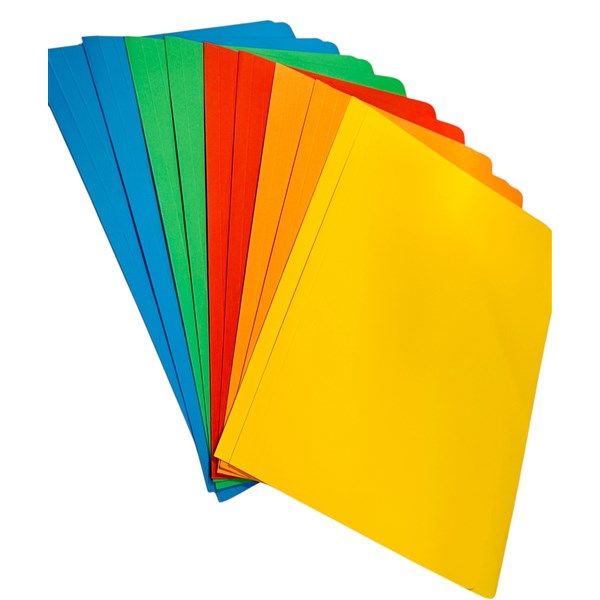 Premier Manilla Folders FC Size – Assorted Rainbow Colours (Pack of 10)