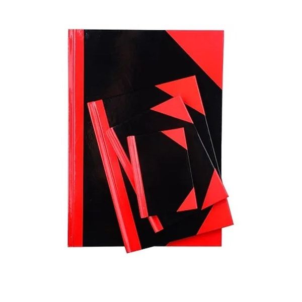 Notebook Hardcover Ruled A6 200 Page Red/Black Ruled pages 100 Leaf Gloss Cover Non-Indexed