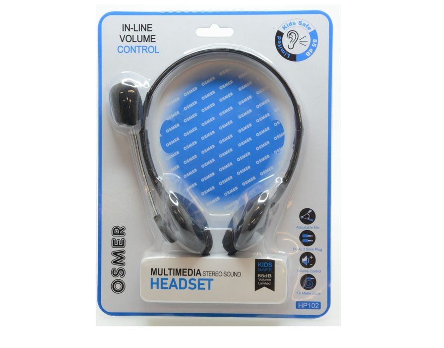 Osmer Headphone With Mic & Volume Control Green & Pink 3.5Mm Plug