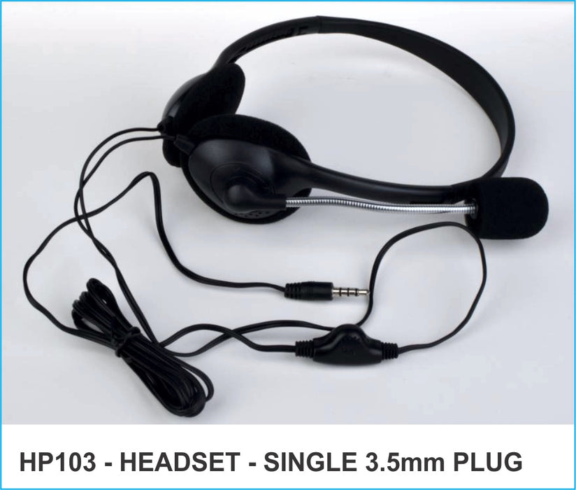 Osmer Headphone with Mic and Volume Control Single 3.5mm Plug
