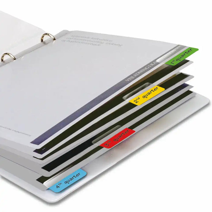 3L Index Tabs Permanent 12 x 40mm Assorted Pack of 48 tabs