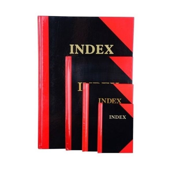 Notebook A6 Hardcover Indexed A-Z Ruled 200 Page Red & Black 100 Leaf / 200 Pages Gloss Cover