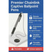 Premier Chainlink Captive Ballpoint Pen – 1.0mm Medium Point (Box of 12)