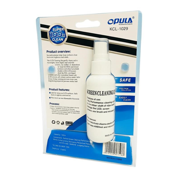 Opula Screen Cleaner Liquid, Brush, Cloth Cleaning Kit 3 in 1