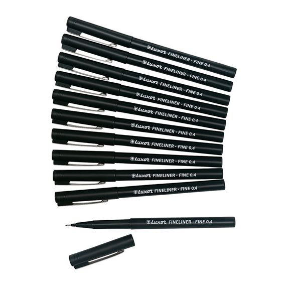 Luxor Fineliner 0.4mm Black – Pack of 12