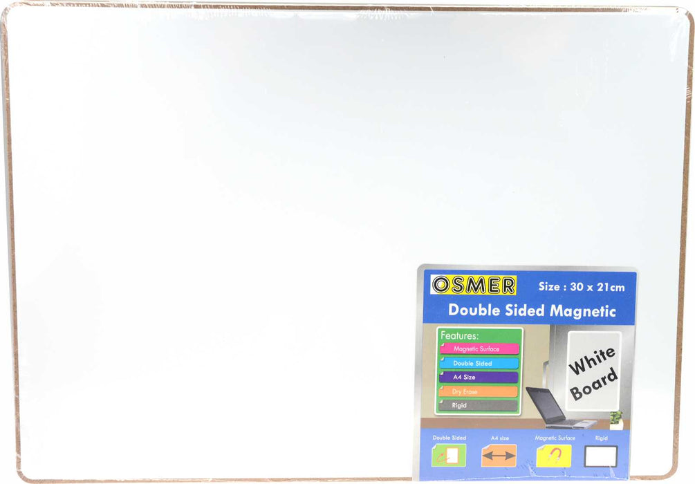 Osmer A4 Whiteboard Double Sided Plain Magnetic