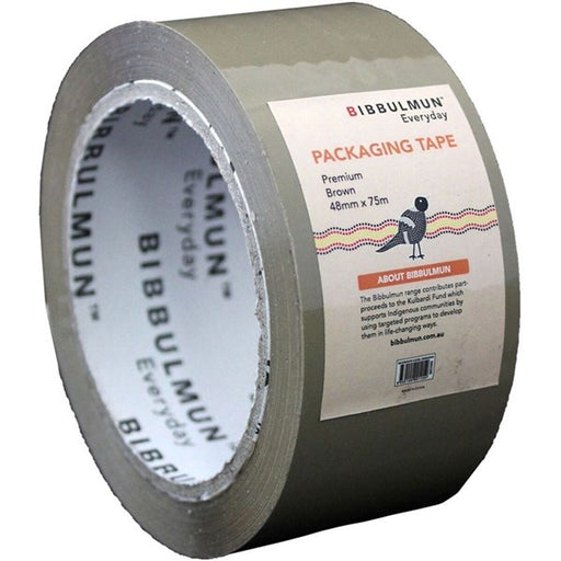 BIBBULMUN Premium Packaging Tape 48mm x 75m – Brown (Pack of 12)