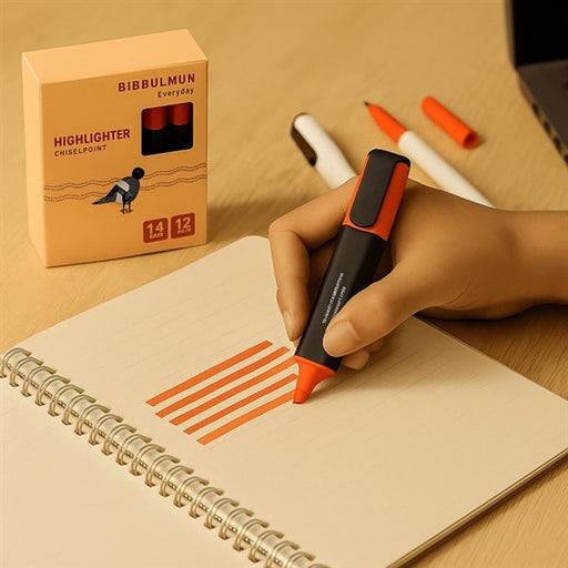 BIBBULMUN Highlighter – Chisel Point Orange (12 PCS)