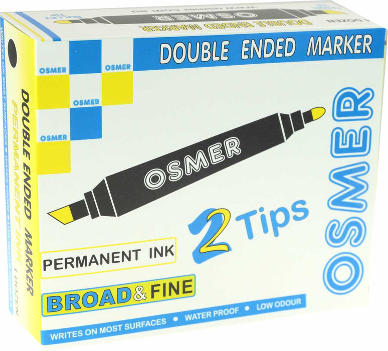Osmer Double Ended Permanent Marker Dozen - Black