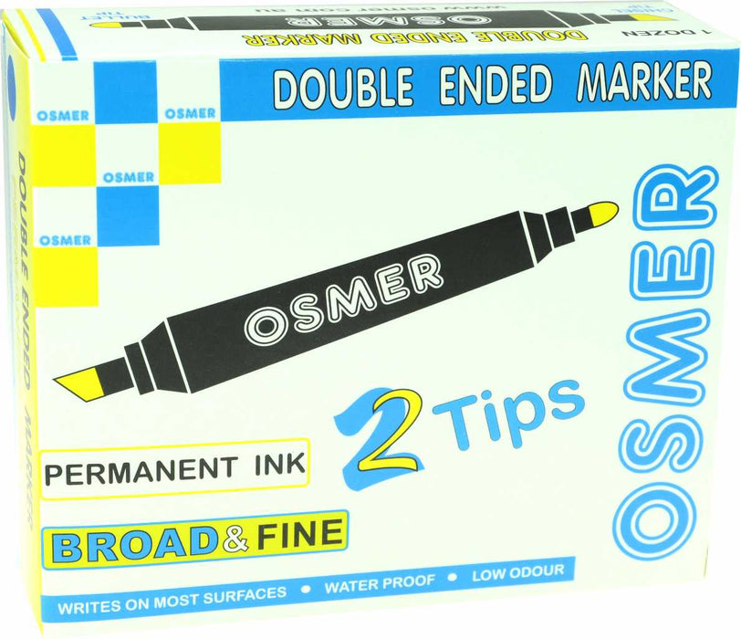 Osmer Double Ended Permanent Marker Dozen - Blue
