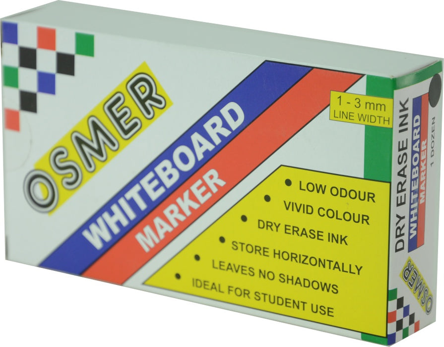 Osmer Whiteboard Marker Fine Tip - Black