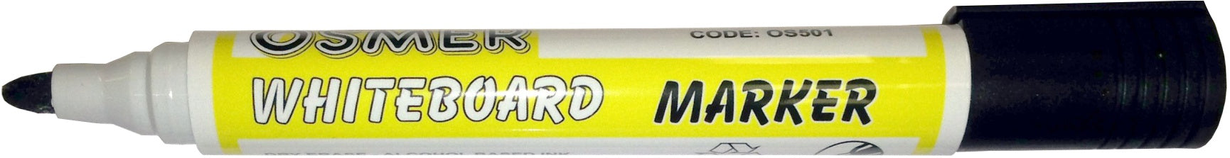 Osmer Whiteboard Marker Bullet Tip Dozen - Black