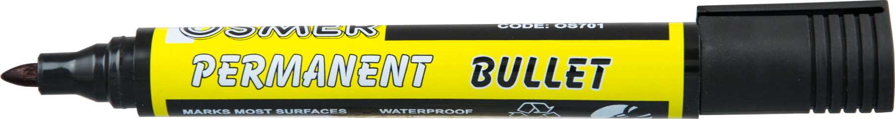 Osmer Permanent Markers Bullet Tip Dozen - Black