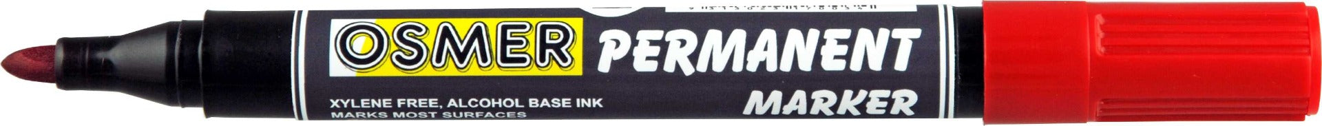Osmer Permanent Markers Bullet Tip Dozen - Red
