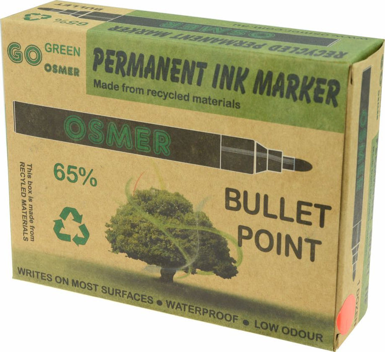 Osmer Permanent Markers Bullet Tip Dozen - Red