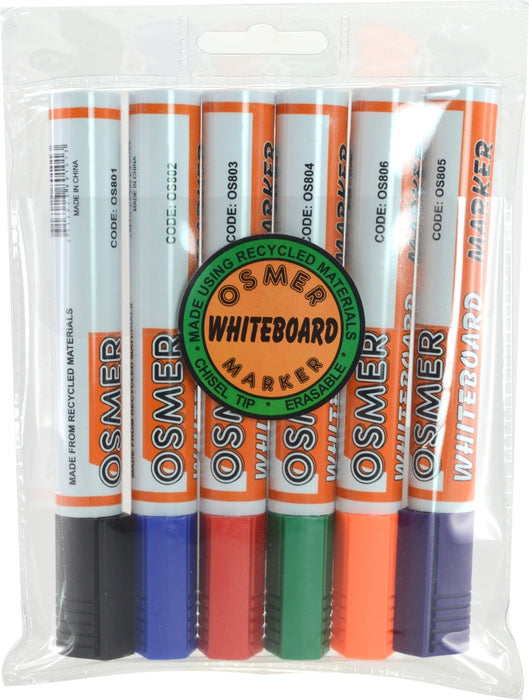 Osmer Whiteboard Marker Chisel (6 Pack)