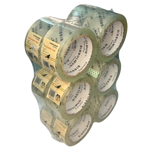 BIBBULMUN Premium Packaging Tape 48mm x 75m – Clear (Pack of 12)