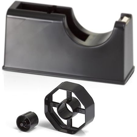 Premier 2-in-1 Heavy Duty Tape Dispenser – 1-Inch & 3-Inch Core – Black