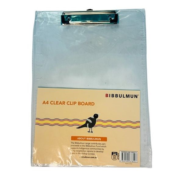 Bibbulmun A4 Clear Clipboard with Strong Metal Clip – Transparent Acrylic