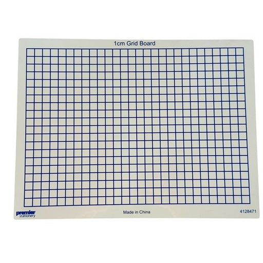 12 Pack Reusable Write-and-Wipe Double Sided Whiteboards with 1cm Grid on one side and blank on the other, Dimensions: 31 cm x 23 cm