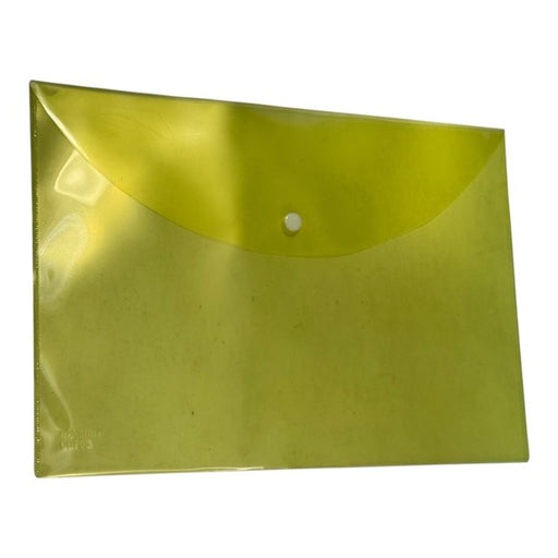 Light Yellow Document Wallets A4 Size with Button Closure – Pack of 10