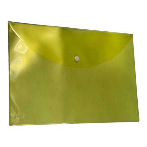 Light Yellow Document Wallets A4 Size with Button Closure – Pack of 10