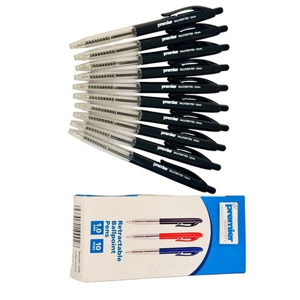 Premier Clic Retractable Ballpoint Pen Black 1.0 mm Pack 10