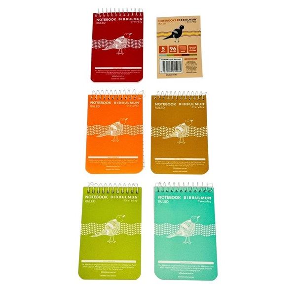 Bibbulmun Assorted Pocket Notebooks – Pack of 5 (96 Pages Each, 5mm Ruled)