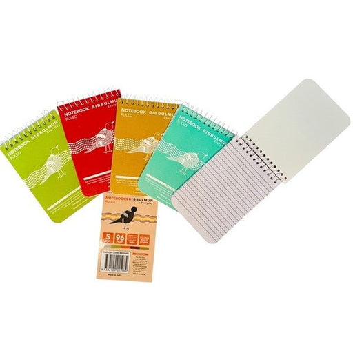 Bibbulmun Assorted Pocket Notebooks – Pack of 5 (96 Pages Each, 5mm Ruled)