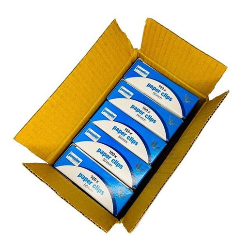 Premier Stationery 50mm Stainless Steel Paper Clips – Value Pack of 1000 (10 x Pk/ 100)