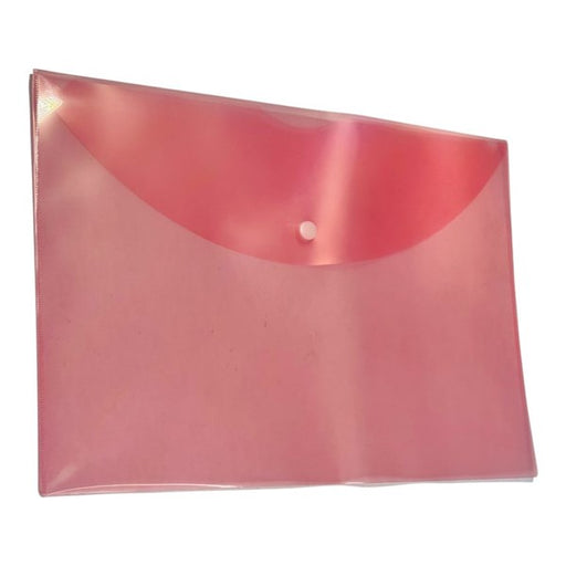 Light Pink Document Wallets A4 Size with Button Closure – Pack of 10