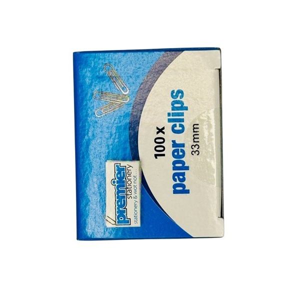 Premier Stainless Steel Paper Clips 33mm – Pack of 1000 ( 10 x Pk/ 100 )