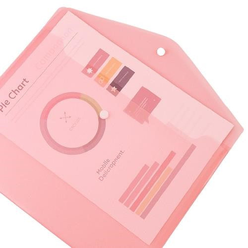 Light Pink Document Wallets A4 Size with Button Closure – Pack of 10