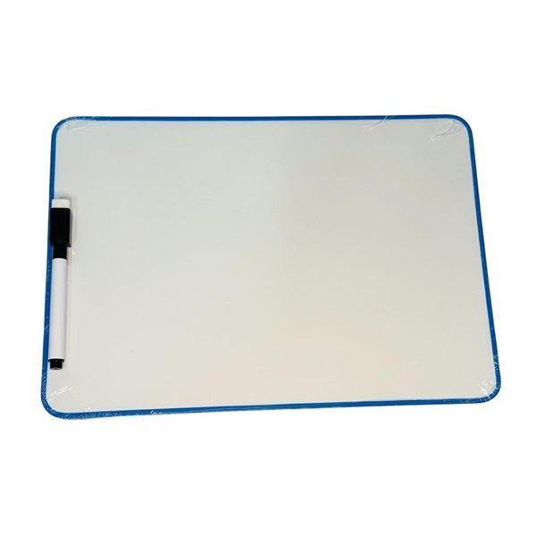 Premier 2 Sided Lap Board With Blue Border - Magnetic Surface , Whiteboard Tablet Magnetic, A4 Double Sided Plain Both Sides 210mm x 295mm